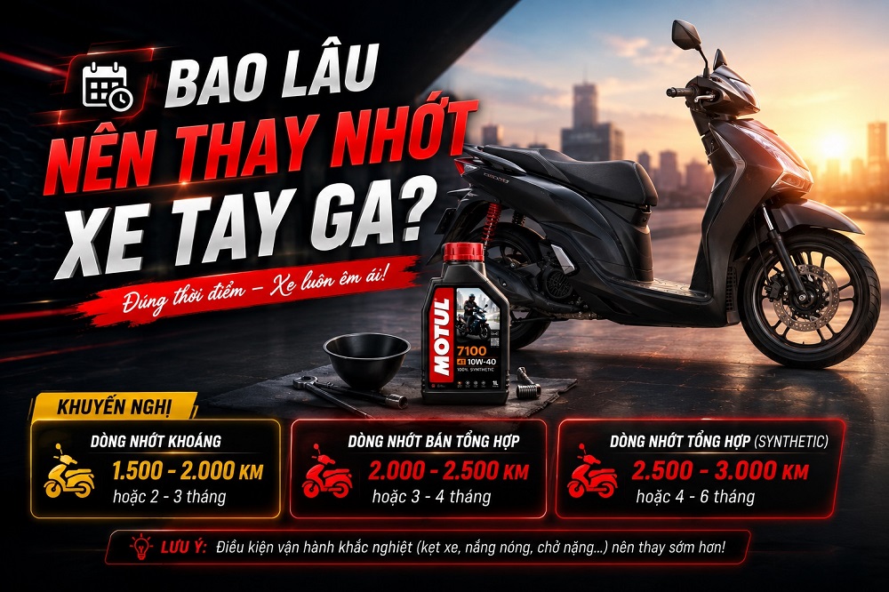 Bao lâu nên thay nhớt xe tay ga?
